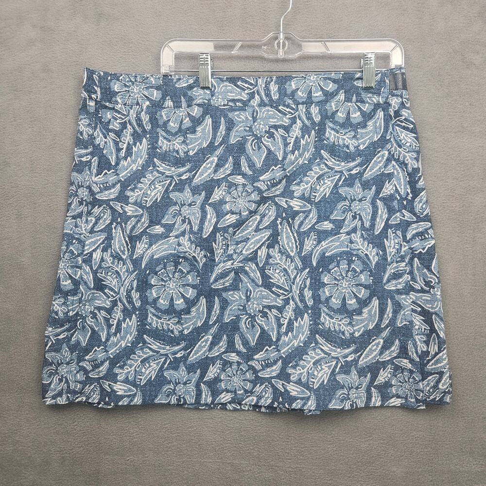 Rip Skirt Hawaii Women Wrap Skirt  Floral Beach Pockets Rustica Denim Size Large